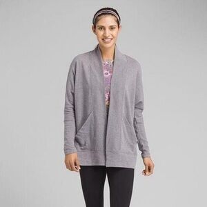 Prana Organic Cotton Gray Open Front Cardigan